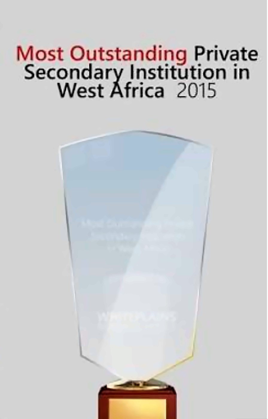 Whiteplains British School Most Outstanding Private Secondary Institution in West Africa 2015 award